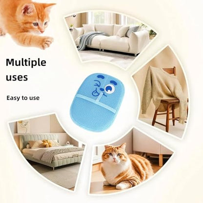 2026 Thickened Electrostatic Pet Hair Removal Gloves for Dogs & Cats，Reusable & Washable Cat Hair Removal Glove, Pet Hair Remover Tool for Furniture Clothing, Couch, Carpet, Car Seat, Bed - color: Blue