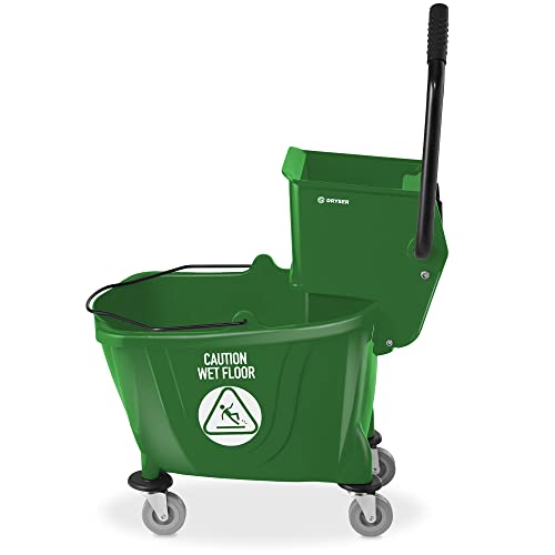 Dryser Commercial Side Press Wringer Combo Mop Bucket, 33 Quart, Green - color: Green