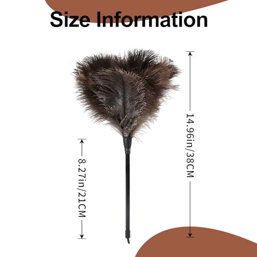Ostrich Feather Duster-14.9 Inch Mini Natural Feathers Dusters with Plastic Handle Reusable Handheld for Cleaning Supplies Home Car Office(2pcs) - color: Natural-14.9in-styleb-2pcs