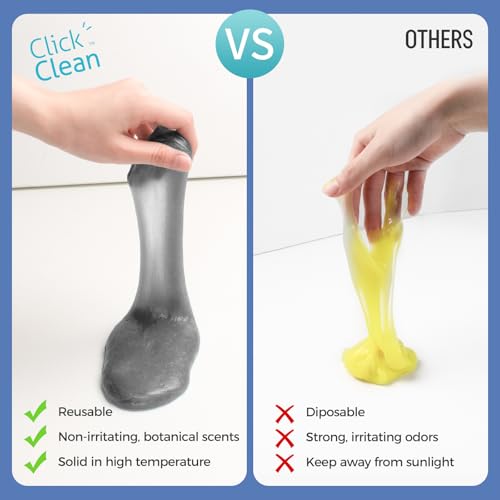 CLICK CLEAN 2Pcs Cleaning Gel for Car, 7oz Car Detailing Tools, Cleaning Putty Gel, Car Interior Cleaner Universal Dust Cleaner for Keyboard, Laptop, Air Vents (Coconut) - color: Gray+Gray