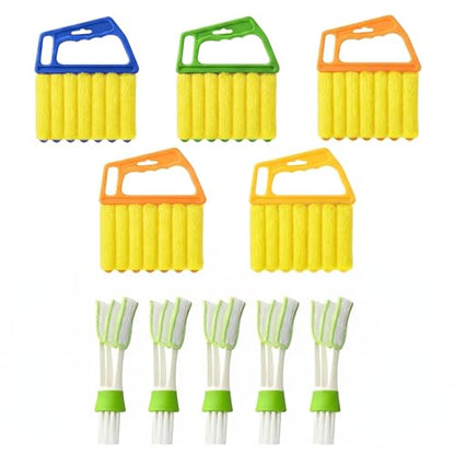 10 Pcs Blind Cleaner Duster Tool, 5 Washable 7-Fingers Dusters Cleaners and 5 Air Vent Cleaners for Venetian, Window Blinds Cleaning Set for Air Conditioner and Fans Vents