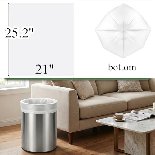 Tebery 300 Counts 8 Gallon Clear Small Garbage Bags Trash Bags, Wastebasket Bin Liners for Bathroom Bedroom Office Trash Can, 6 Rolls - color: 8 Gallon-300pc