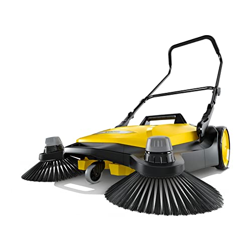 Kärcher Walk-Behind Outdoor Push Sweeper S 6 Twin for Workshops, Warehouses or Garages - 6X Faster Than a Push Broom, 10 Gallon Capacity, 33.9" Sweeping Width - color: Yellow, style: S 6 Twin (Residential)