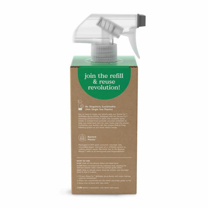 Grove Co. Refillable Glass Spray Bottle, 16 oz Grey - Reusable Cleaning Container with Protective Silicone Sleeve & Slide & Snap Labeling System - For Essential Oil, Multi-Purpose & Glass Cleaners - color: Polished Gray, size: 16 Ounce (Pack of 1)