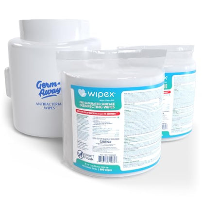 Wipex Gym Wipes Dispenser and Disinfecting Gym Wipes Refills Bundle, (1) White Wall Mounted Dispenser and EPA Registered (2) 800ct Gym Equipment Cleaner, Safely Kill Viruses and Bacteria in 15 Seconds - size: Bundle: 2 Refills + Plastic Wall Dispenser