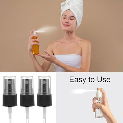 uxcell Spray Top 12Pcs 18/410 Plastic Fine Mist Reusable Replacement Black | Spray Bottle Pump Plastic Top Reusable Replacement for Cosmetic Perfume and Body Sprays Bottle - color: Black, size: 18/410