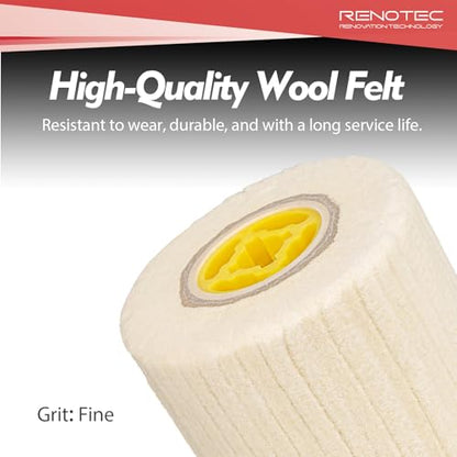 Wool Felt Polishing Wheel, 4.33" x 4", 110x100mm, for Burnishing Polishing Machine - style: Wool Felt Burnishing Drum