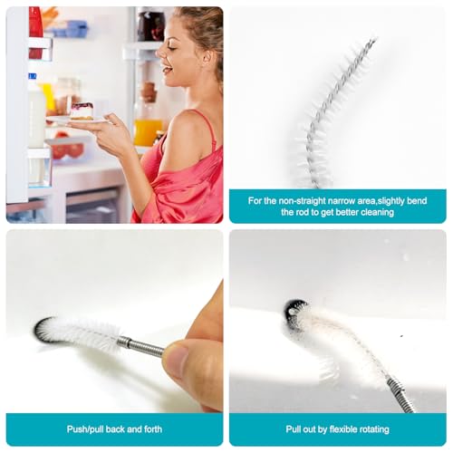 Long Flexible Tube Cleaning Brush Set, 61 Inch Drain Hose Brush for Cleaning RV Pipes, Water Bottles, Straws, Sink Drains - Slim Brush
