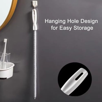 Flexible Drain Snake Cleaner Brush - Reusable Pipe Clog Remover Tool for Sink, Shower & Bathtub, Effective Hair & Debris Cleaning Accessory