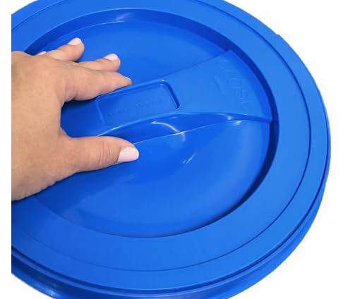 House Naturals 2 Gallon Food Grade - BPA Free Made in USA Buckets Lime Color pails with Screw On Gasket Lids (1, Lime - Blue lids) - color: Lime - Blue Lids