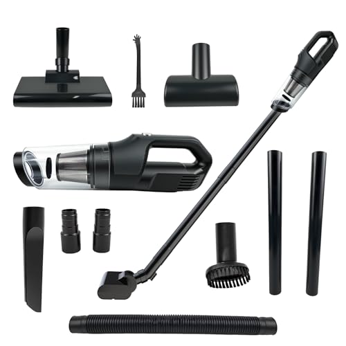 1.1lbs Lightweight Cordless Handheld Vacuum, 5-in-1 Rechargeable Portable Car Vacuum Cleaner with Washable Filter & Multi-Nozzles, Powerful Pet Hair Remover for Home, Office & Car Detailing