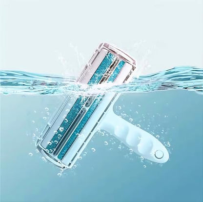 Reusable Pet Hair Remover Roller – Dog & Cat Fur Lint Cleaner for Sofa, Carpet, Bed & Car Seats – No Adhesive Required (White/Blue) - color: White/Blue