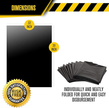 Ultrasac Contractor Trash Bags - (/w Ties) - Heavy Duty 3 MIL Thick,39" x 32",Shorter 33 Gallon Black Version - for Industrial,Commercial,Professional,Construction,Lawn,Leaf,and More,(Pack of 100) - size: 1 Count (Pack of 100)