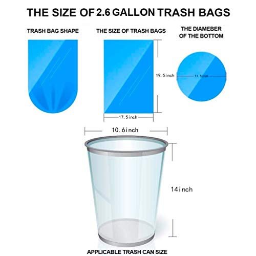Small Trash Bag, 2.6 Gallon Garbage Bags Bathroom Trash can Liners for Bedroom Home Kitchen 80 Counts,2 Gallon Trash Bag with Blue Drawstring, White Bags - style: 2.6 gallon