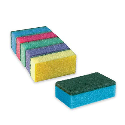 York Non-Abrasive Cleaning Scouring Heavy-Duty Sponge for Kitchen Scratch Proof Kitchen Utensil Scrubber Pads for Pans, Dishes, Non-Stick Cookware Scrubbers, Size 9X6X3 Cm 10 Pcs Multicolour