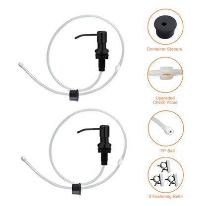 Sink Soap Dispenser, Kichen Sink SoapDispenser, 47" Extension Tube kit, Under Sink Soap Dispenser Pump, No Need More Refills （Black-2 Pack） - color: Black-2 Pack