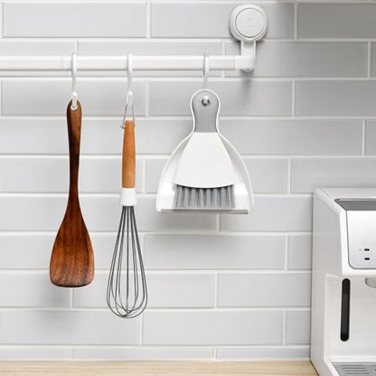 SUBEKYU Mini Hand Broom and Dustpan Set, Small Dustpan and Brush Set, Handheld Dust Pan, 1PCS - color: Mini White