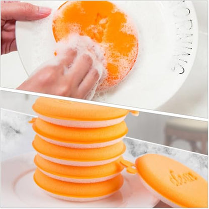 BESPORTBLE 5pcs Kitchen Cleaning Sponge Set, Dual-Sided Non-Oil Stain Dishwasher Scrub Sponges for Dishes and Pots, Compact Household Effective Cleaning Pads for Kitchen Use