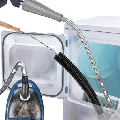 Sealegend 2 Pieces Dryer Vent Cleaner Kit, Dryer Vacuum Hose Attachment and Flexible Lint Brush, Dryer Vent Cleaning Tools for Crevice Lint Trap‌, Grey - color: Gray