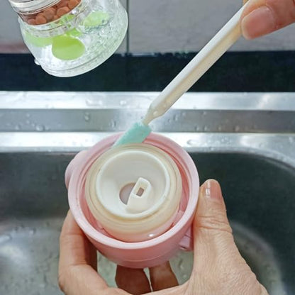 NewFeru Bottle Cap Brush Mini with Little Flat Detail Scrubbers, Tiny Crevice Split Crack Cleaner for Cleaning Groove Gap Corner of Lids, Window Door Tracks, Grout, Small Parts, and Keyboard (9)