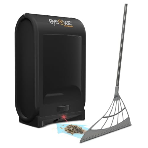EyeVac Pro & Squeegee Broom Bundle - Touchless Vacuum Automatic Dustpan - Squeegee Multisurface Sweeping - Great for Salon Pet Hair Dirt, Corded Canister Vacuum, Bagless, 1400 Watt (Black w/Broom) - color: Black W/ Squeegee Broom