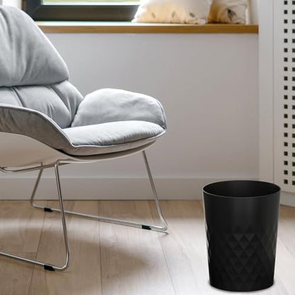 JiatuA 3 Pack Small Trash Can with Trash Bags Bathroom Garbage Bin Round Plastic Waste Basket for Kitchen, Bedroom, Office, College Dorm, Craft Room, Black - color: Black