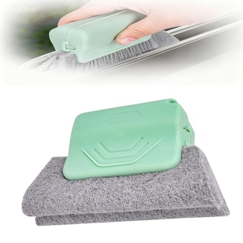 Magic Window Track Cleaner, Window Groove Cleaning Brush Hand-held Magic Windows Track Cleaner Tools Set Creative Cleaner Brushes Tools for Window lides Gaps, Sliding Door Tracks (Green, 1pcs) - color: Green, size: 1pcs