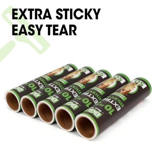 10 Inch Lint Roller Refills, 4 Rolls 200 Sheets Large Lint Rollers for Pet Hair Extra Sticky, Easily Remove Carpets, Clothes, Couch and Curtains Dust (Not Include Lint Roller Handle) - color: 4 Rolls 200 Sheets
