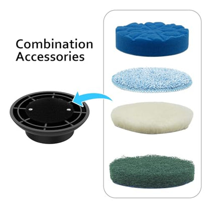 TUYU Replaceable Brush Heads Electric Spin Scrubber,4 Pack Brush Heads & 4 pcs Extra Brushes Kit, Cordless Spin Scrubber Power Cleaning Brush for Bathroom Floor
