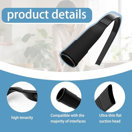 2PCS 25" Flexible Vacuum Crevice Attachment Tool | Attachment for Vacuum Hoses Extendable Bendable Nozzle for 1-1/4" or 1-3/8" (32mm-35mm) Vacuum Flat Slot Nozzle Interface for Car Home Cleaning ﻿
