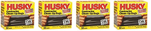 Husky HK42WC032B 42-Gallon Contractor Clean-Up Bags, 32-Count (4-32-Count)