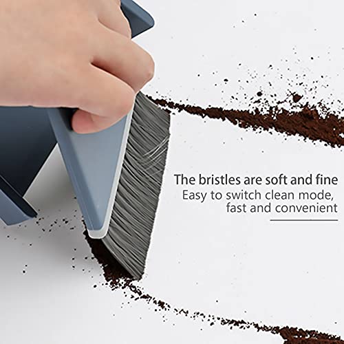 Handheld Broom and Dustpan Set Small Dust Pan and Brush Set, Small Broom and Dustpan Set, Portable 3 in 1 Mini Squeegee Dustpan and Cleaning Brush Set for Office Cleaning, Desk