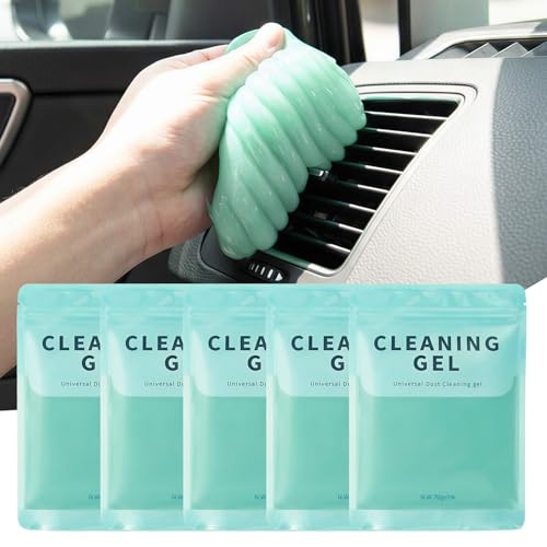 ASFSKY Car Cleaning Gel (5 Pack) Cleaning Putty Universal Dust Cleaning Car Interior Cleaner Keyboard Dust Remover Car Slime Gifts for Men Women Girl - color: Soft green 5 packing