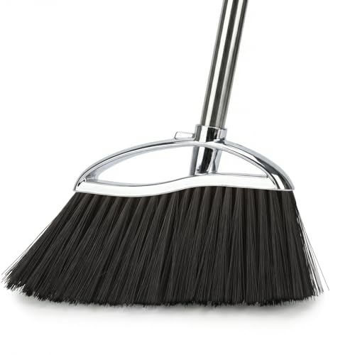 Indoor Soft Bristles Sweeping Broom,Long Handle Kitchen Angle Broom for Floor Cleaning Home Office Hardwood