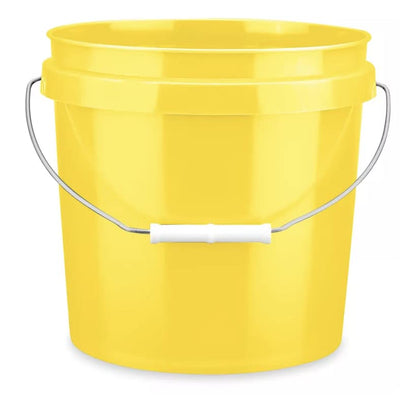 House Naturals 2 Gallon Black and Yellow Plastic Buckets Without lids BPA Free Food Grade Made in USA Pail (Pack of 2)