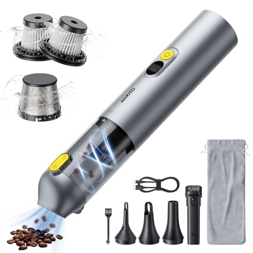 AUXITO Car Vacuum Cleaner - Portable Handheld Vacuum Cleaner 14000Pa Suction Power, Blow & Suction 2 in 1 Mini Vacuum Cleaner Hand Held Vacuum for Car, Home, Pet, Office, Gifts for Men (Silver) - color: Silver