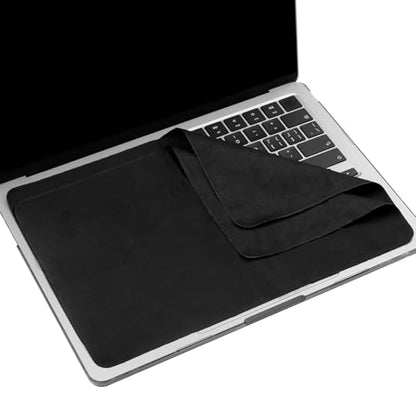 MUBUY-GOL 2 Pack Microfiber Liner Cleaning Cloth 13" with Screen Keyboard Imprint Protection, Laptop Keyboard Protector Compatible with MacBook Neo/Pro/AIR 13" and MacBook Pro 14"-Black - color: Black（2 Pack）, size: 11.4" x 7.7"