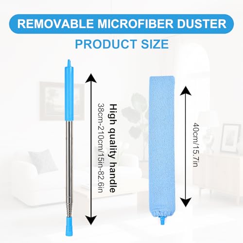 Retractable Gap Duster Cleaner Cleaning Tools with 2 Microfiber Dusting Cloths Washable Duster for Cleaning Under Appliances Furniture Couch Fridge - size: 30-100inch