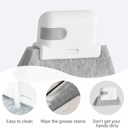 Magic Window Track Cleaner, Multifuction Window Groove Cleaning Brush with Replacement, Window Sliding Door Track Cleaner Household Use, Sliding Door, Track, Sill, Tile Lines, Shutter - color: Gray