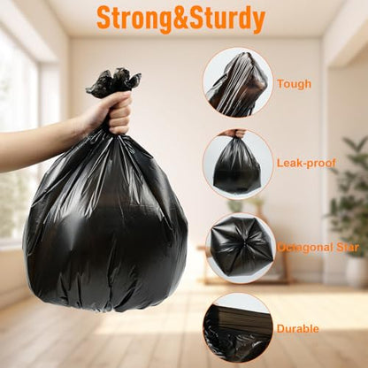 O2frepak 8 Gallon Multipurpose Tear-Resistant Trash Bags,Heavy Duty,Tastless and Black Garbage Bags (100 Count,50x60cm) - style: 8Gallon(100Counts)Black