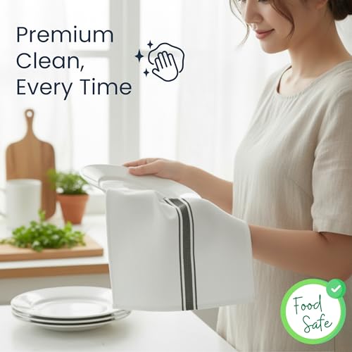 Kitchen Towels | Tea Towel for Craft| Cotton Dish Towels| Reusable Bulk Cleaning Cloths Black Hand Towels| Soft Super Absorbent Quick Dry Dish Rags Machine Washable 6 Pack 15" x 25"