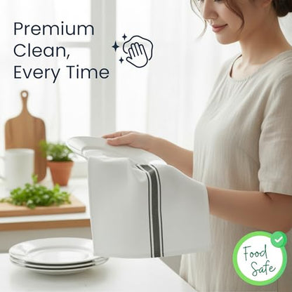 Kitchen Towels | Tea Towel for Craft| Cotton Dish Towels| Reusable Bulk Cleaning Cloths Black Hand Towels| Soft Super Absorbent Quick Dry Dish Rags Machine Washable 6 Pack 15" x 25"
