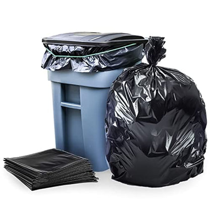 Plasticplace 64-65 Gallon Trash Can Liners for Toter │ 1.5 Mil │ Black Heavy Duty Garbage Bags │ 50” x 60” (25 Count) - size: 1 Count (Pack of 25)
