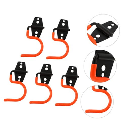 Gatuida 5pcs Heavy Duty Metal Wall Mounted Hooks Mop Broom Holder Hangers for Garage Warehouse Tool Organization