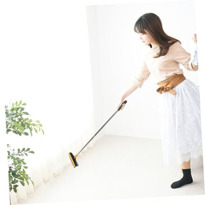Dual-Sided Shower Floor Scrub Brush, Crevice Cleaning Brush for Bathroom Tile and Wall Corners, Upgraded Yellow-Green Floor Scrubber for Deep Shower and Toilet Cleaning