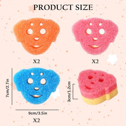6 Pack Cute Dog Dish Sponge, Dual-Sided Cleaning Reusable Scrubbing Sponges for Dishes, Kitchen Accessories Dishwashing Sponge Scrubbers Kitchen Things Car Wash Sponges Non Scratch - color: 6 Pcs Dog
