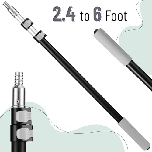 Bates- ‎Telescoping Pole, 2.4 to 6 Ft Long, Black & Gray, Paint Roller Extension Pole for Painting - color: Black and Gray, size: 6 Ft, 1 Pack