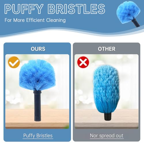 MAYKI Twist-On Cobweb Duster Head Brush 1Pcs, Fits Standard 3/4 inch Threaded Poles, Attachment Spider Web Duster Brush for Outdoor & Indoor Cleaning - size: Cobweb Dduster Head