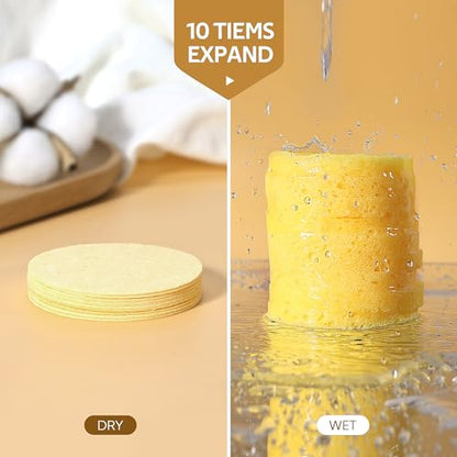 GAINWELL 200PCS Compressed Facial Sponges, Cleansing, for Personal Spa Esthetician Use - color: Yellow, size: 200 Count (Pack of 1)