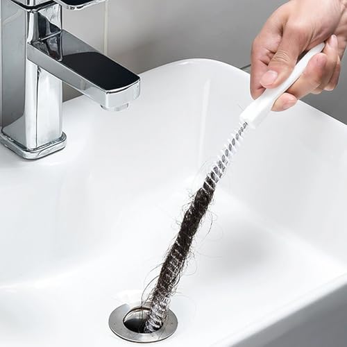 Flexible Drain Snake Cleaner Brush - Reusable Pipe Clog Remover Tool for Sink, Shower & Bathtub, Effective Hair & Debris Cleaning Accessory